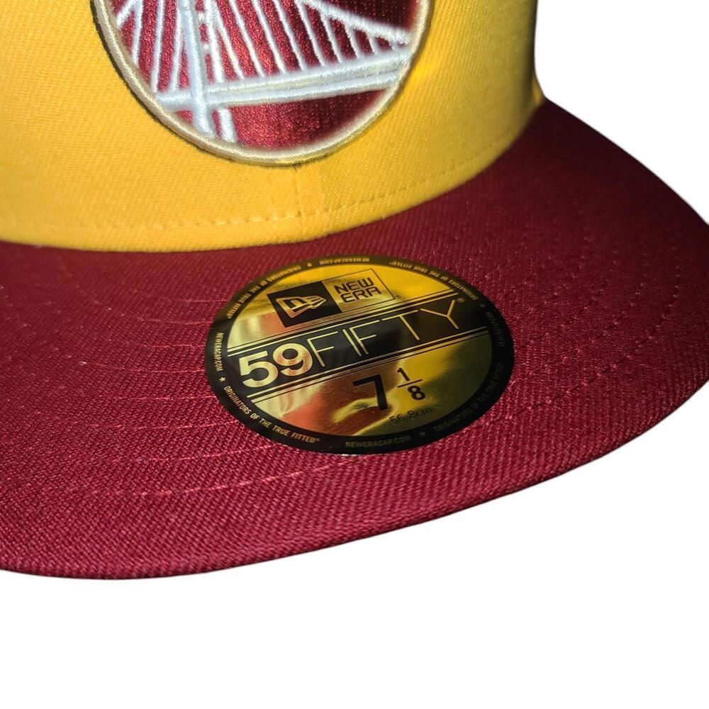 New Era Golden State Warriors Fitted Cap - Yellow & Maroon - Size 7 1/8 - Picture 7 of 9